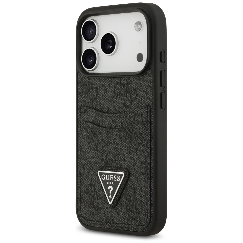 Capa para Apple iPhone 17 Pro, Guess, 4G Double Card Triangle, Preta