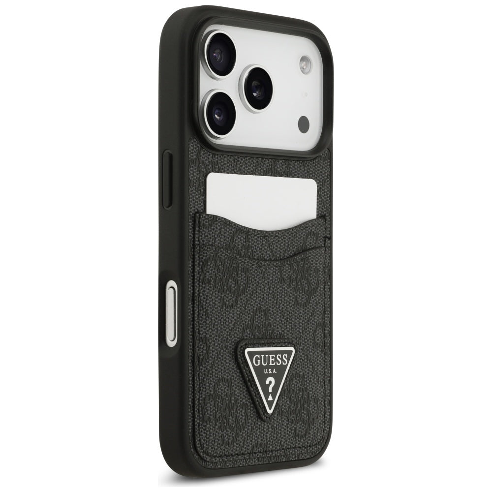 Capa para Apple iPhone 17 Pro, Guess, 4G Double Card Triangle, Preta