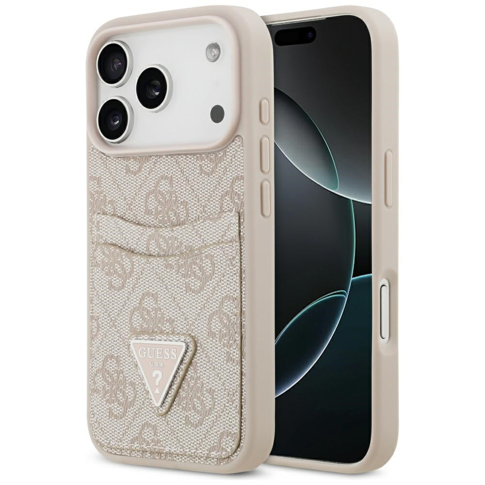 Capa para Apple iPhone 17 Pro, Guess, 4G Double Card Triangle, Rosa
