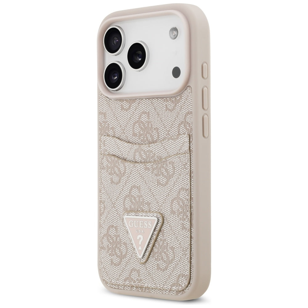 Capa para Apple iPhone 17 Pro, Guess, 4G Double Card Triangle, Rosa