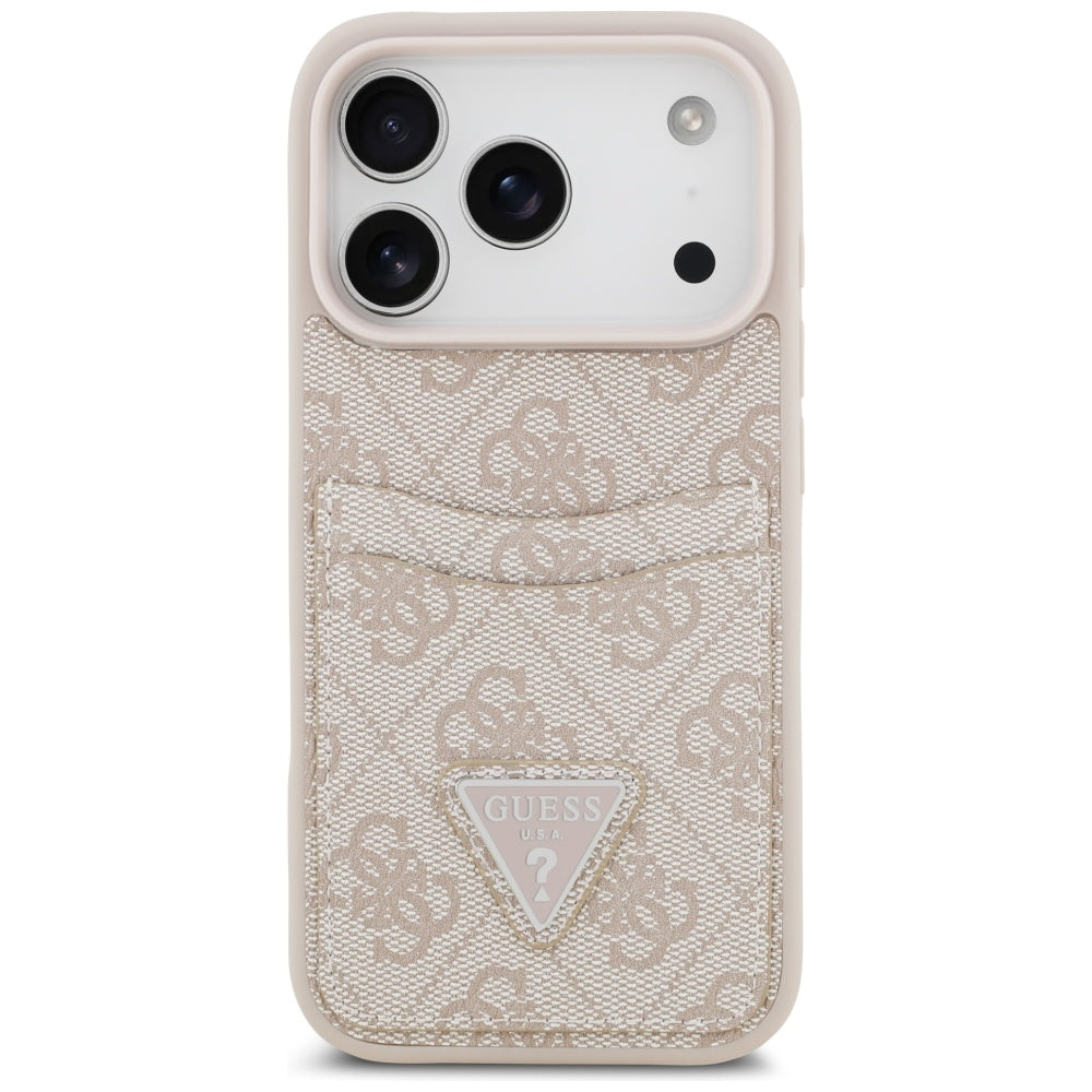 Capa para Apple iPhone 17 Pro, Guess, 4G Double Card Triangle, Rosa