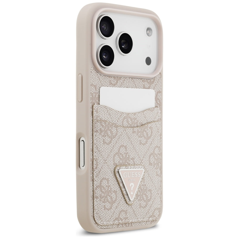 Capa para Apple iPhone 17 Pro, Guess, 4G Double Card Triangle, Rosa