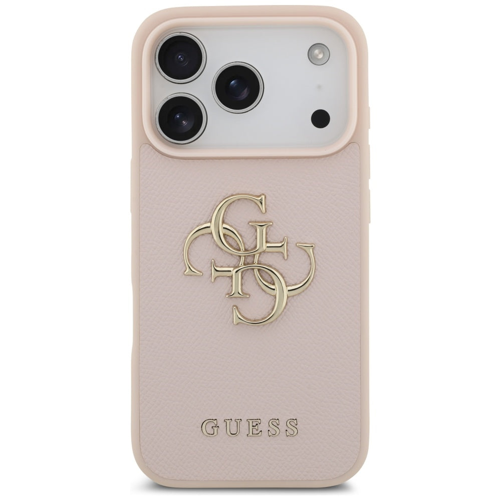 Capa para Apple iPhone 17 Pro, Guess, 4G Grained Big and Classic Logo, Rosa