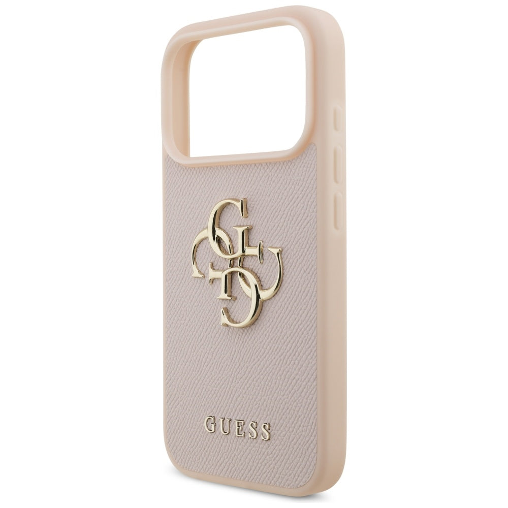 Capa para Apple iPhone 17 Pro, Guess, 4G Grained Big and Classic Logo, Rosa