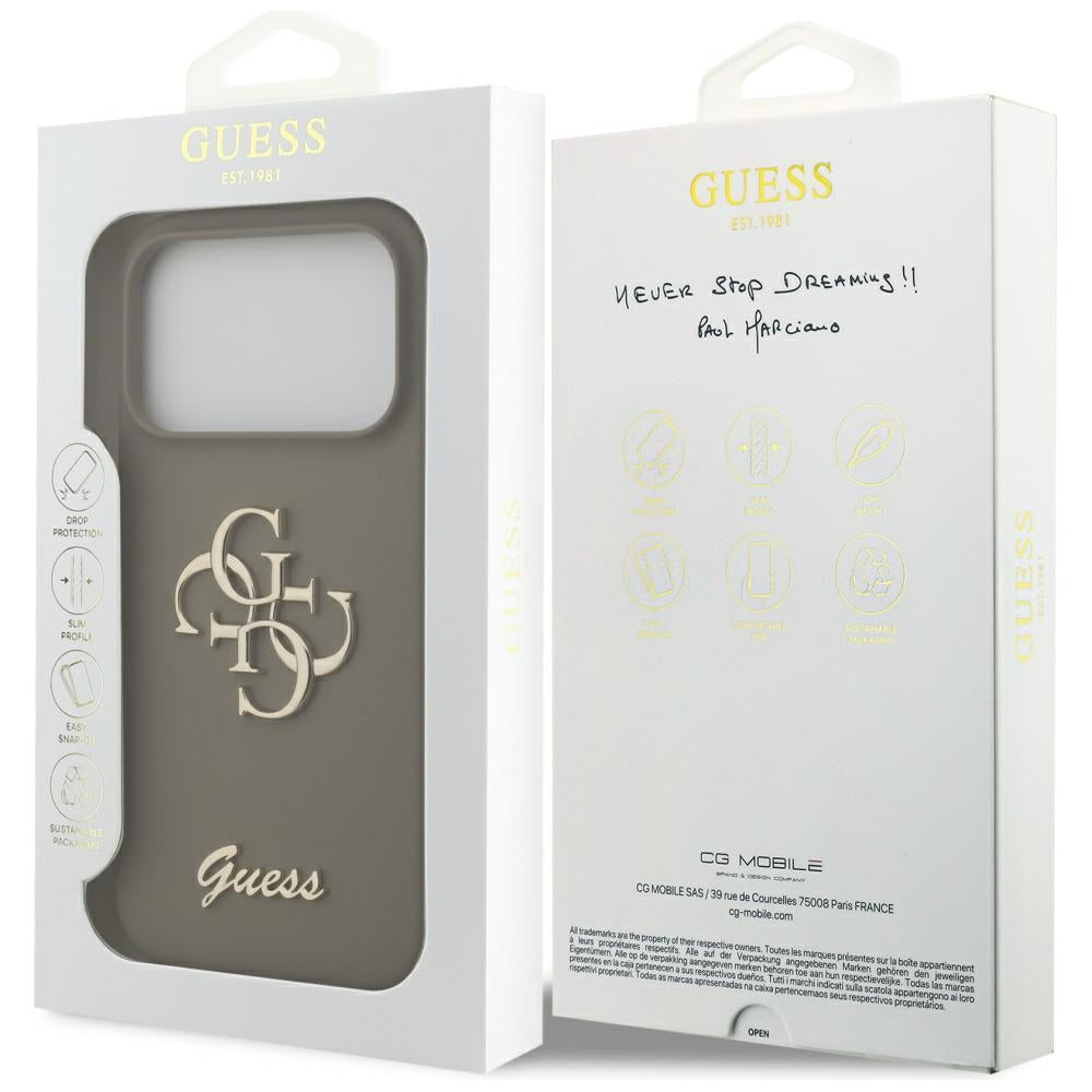 Capa para Apple iPhone 17 Pro, Guess, Big 4G Script, Castanho