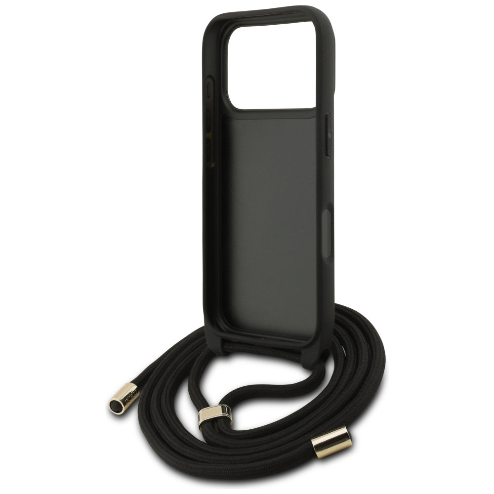 Capa para Apple iPhone 17 Pro, Guess, Crossbody Cord 4G Big Log, Preta
