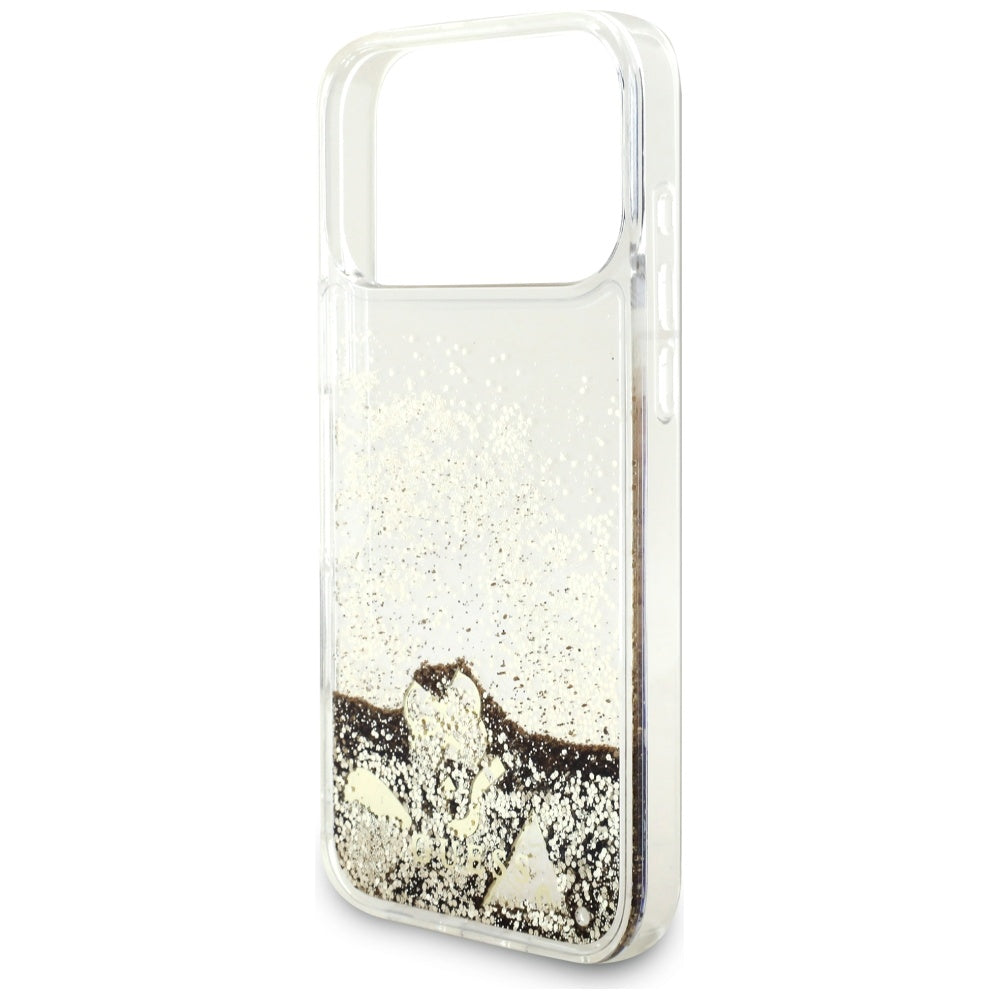Capa para Apple iPhone 17 Pro, Guess, Liquid Glitter Charms, Dourada