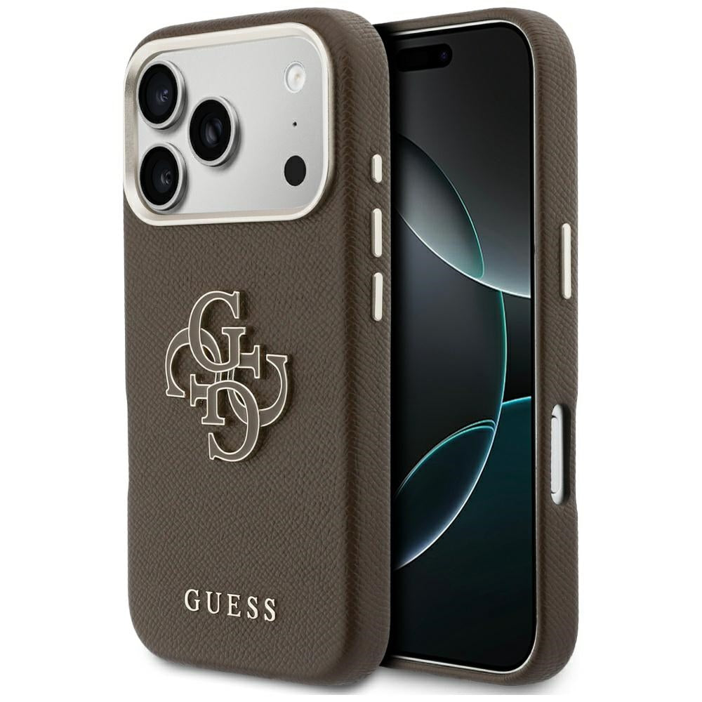 Capa para Apple iPhone 17 Pro, GUESS, Resin Logo, Castanho