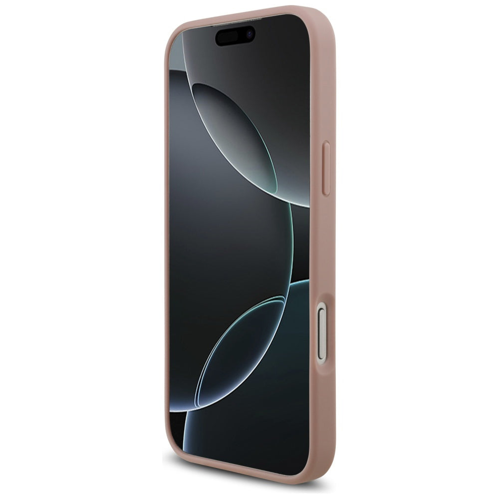 Capa para Apple iPhone 17 Pro, Guess, Logotipo Triângulo de Strass, Rosa
