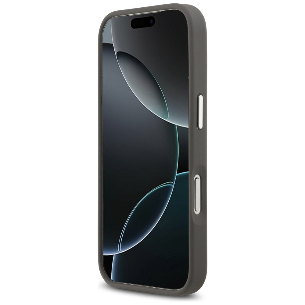 Capa para Apple iPhone 17 Pro, Karl Lagerfeld, Grained Karl & Choupette's Heads Pins and Logo, Cinza