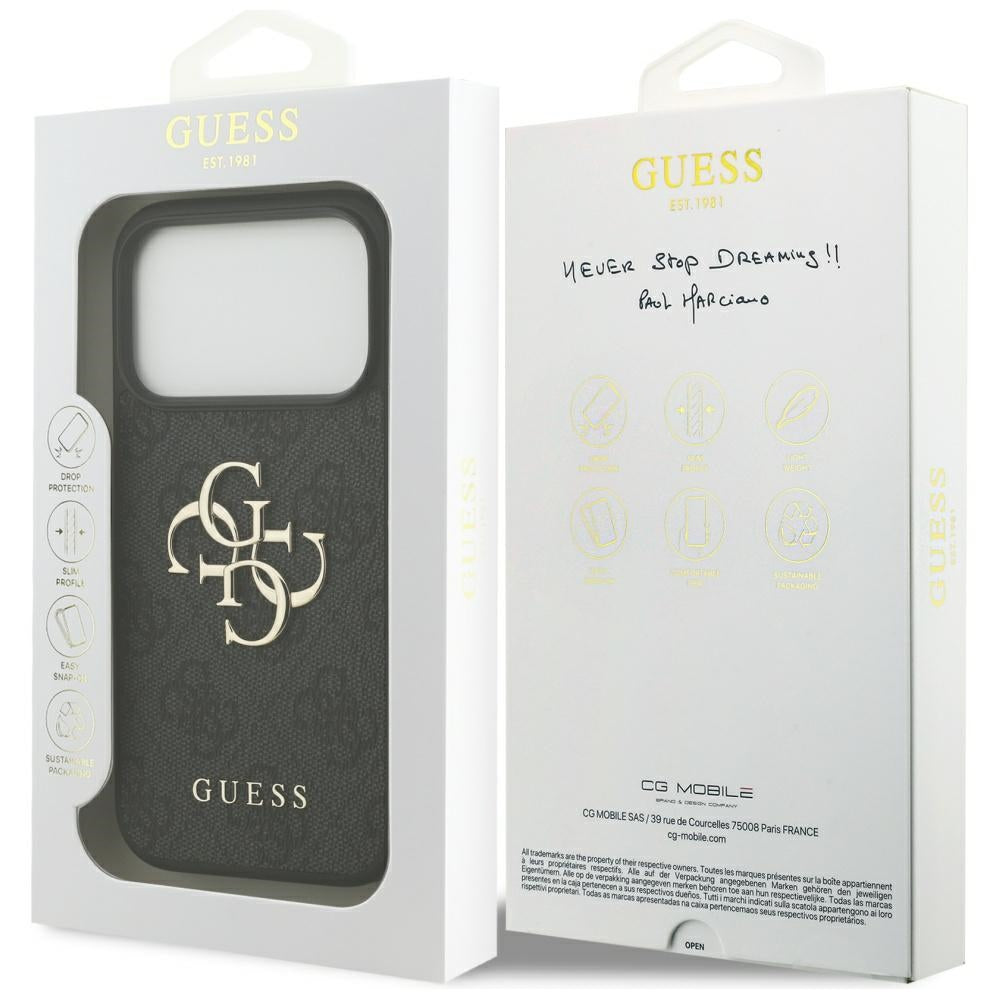 Capa para Apple iPhone 17 Pro Max, Guess, 4G Big Logo, Preta