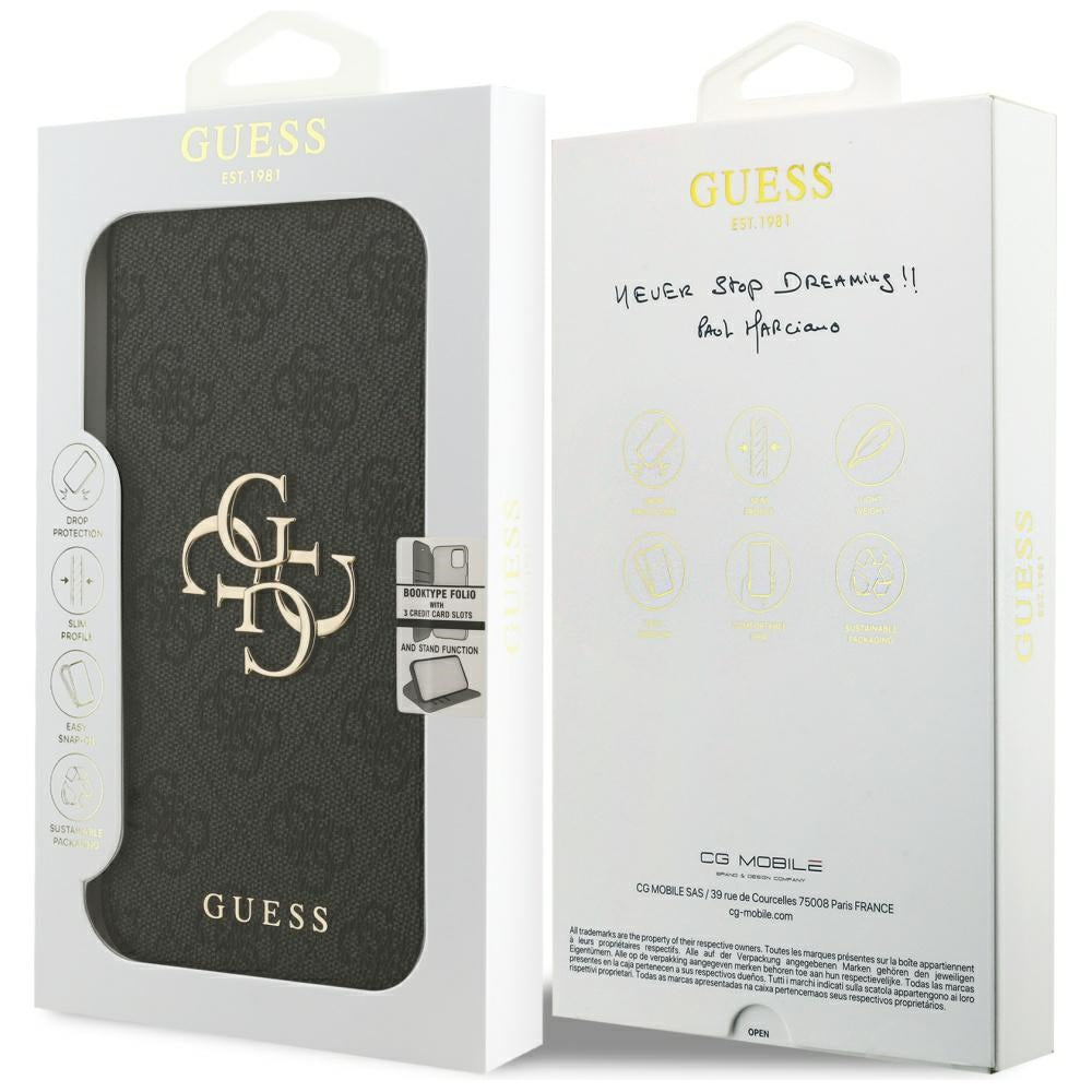 Capa para Apple iPhone 17 Pro Max, Guess, Logo Metal 4G, Preta