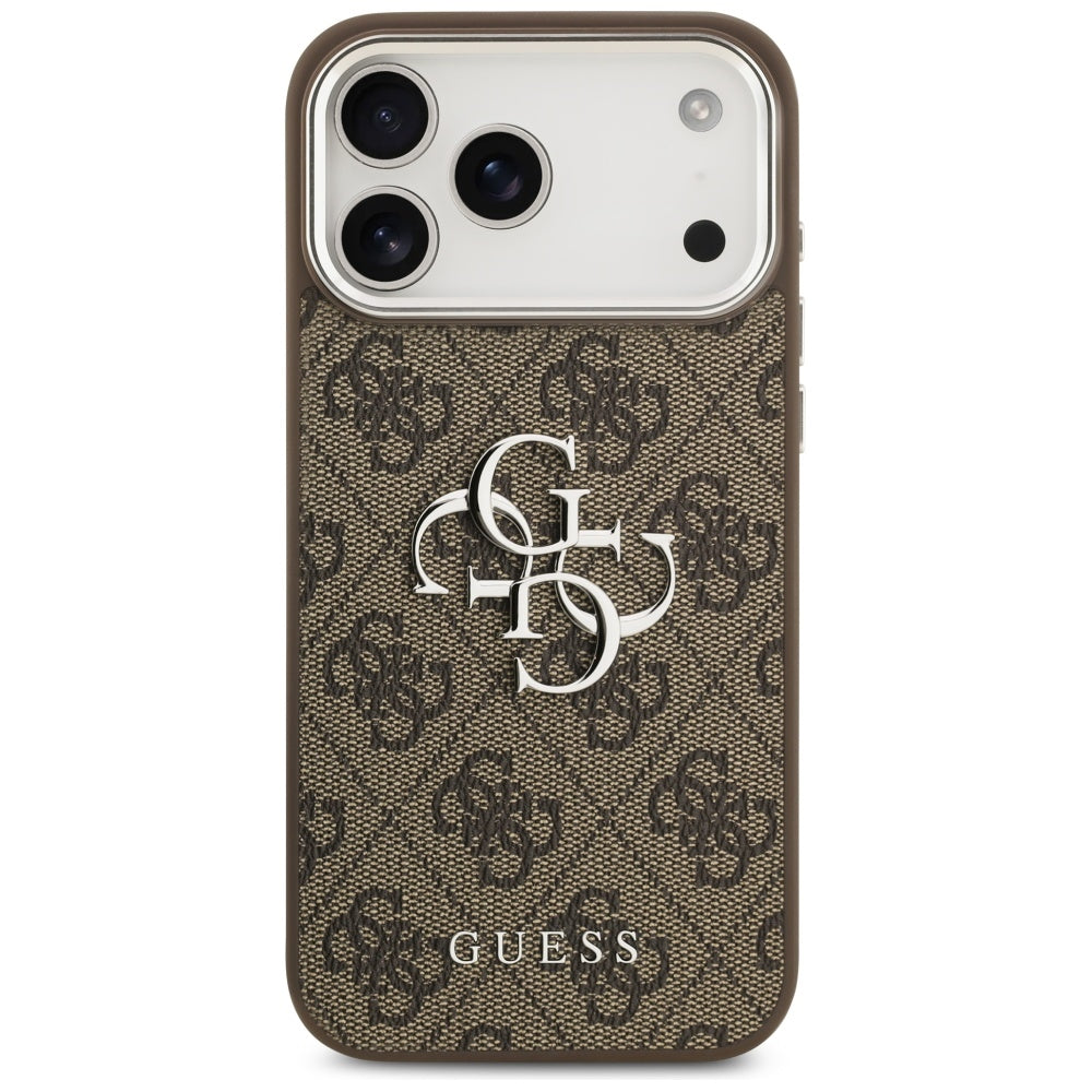 Capa para Apple iPhone 17 Pro Max, Guess, Big 4G Logo Classic, Marrom Prateado