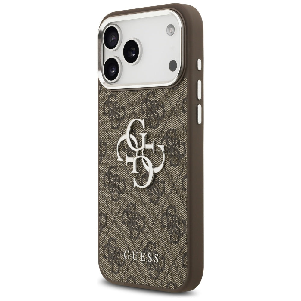 Capa para Apple iPhone 17 Pro Max, Guess, Big 4G Logo Classic, Marrom Prateado