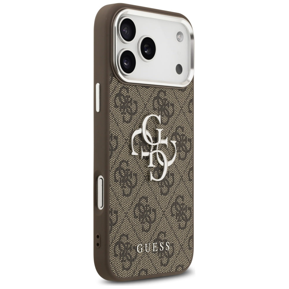 Capa para Apple iPhone 17 Pro Max, Guess, Big 4G Logo Classic, Marrom Prateado