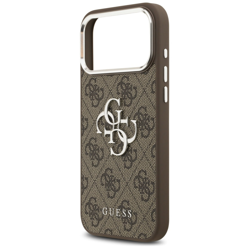 Capa para Apple iPhone 17 Pro Max, Guess, Big 4G Logo Classic, Marrom Prateado