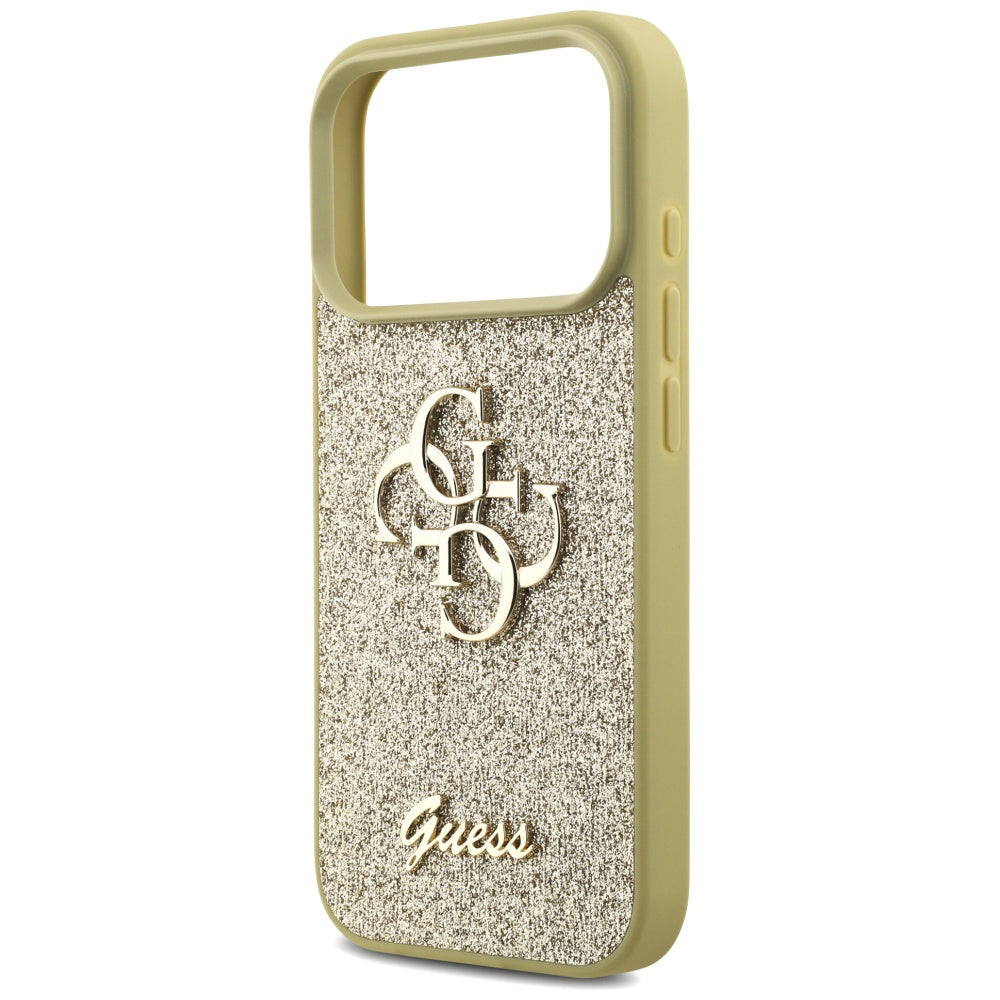 Capa para Apple iPhone 17 Pro Max, Guess, Fixed Glitter Big 4G, Dourada
