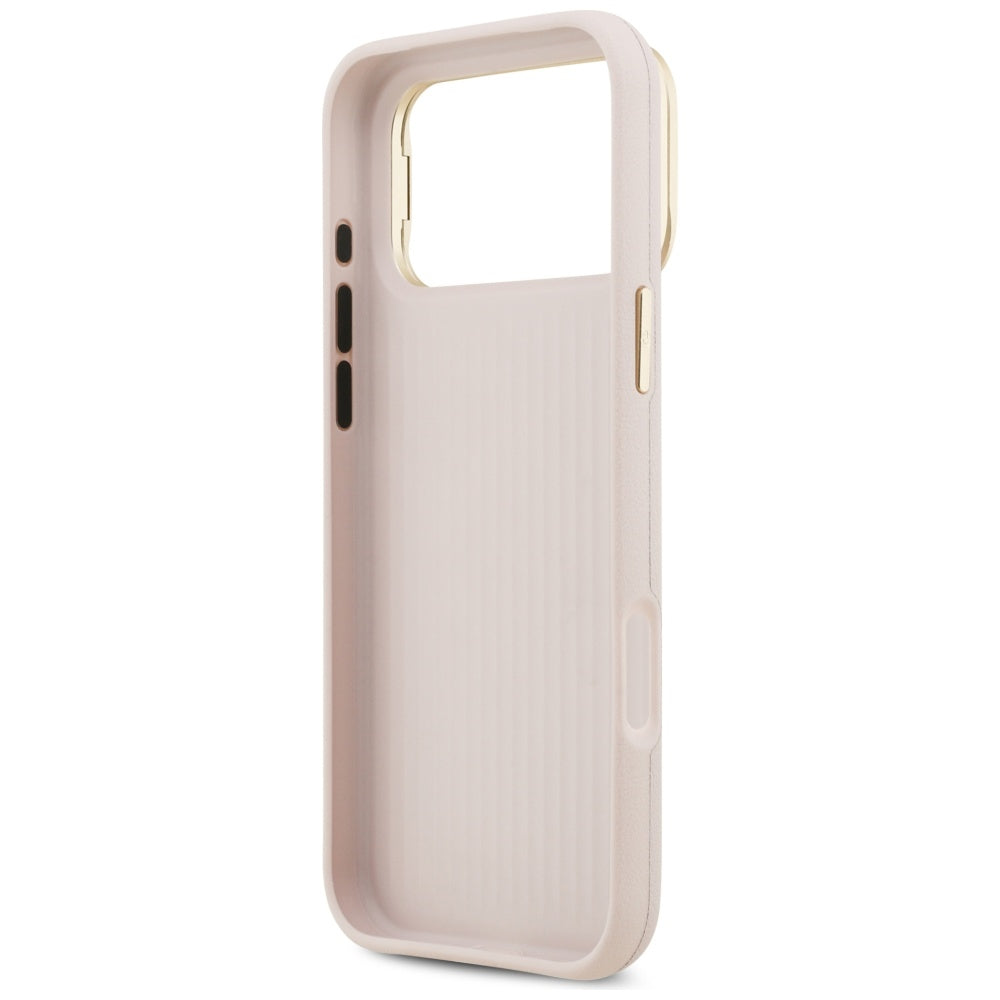 Case for Apple iPhone 17 Pro Max, Guess, Grained Big 4G Stand Camera, Pink