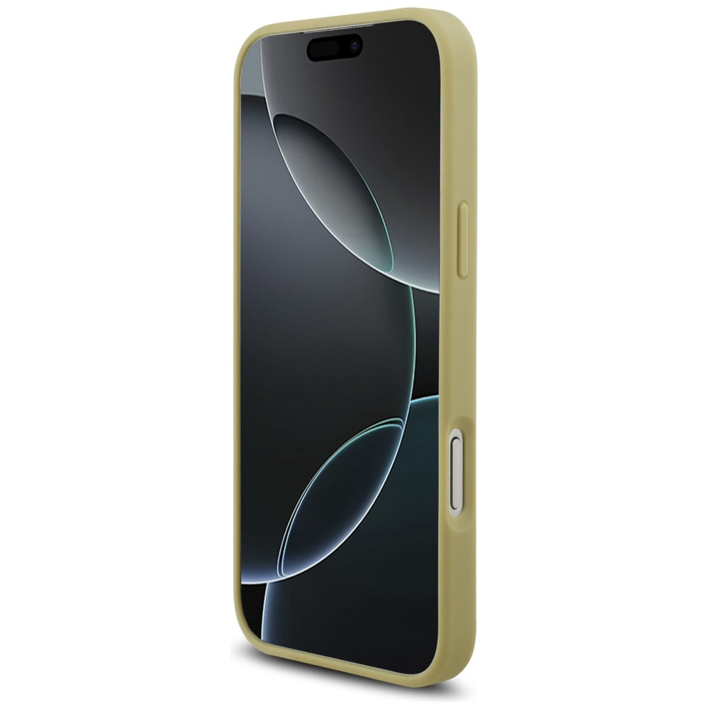 Capa para Apple iPhone 17 Pro Max, Guess, Logotipo Triângulo de Strass, Dourada