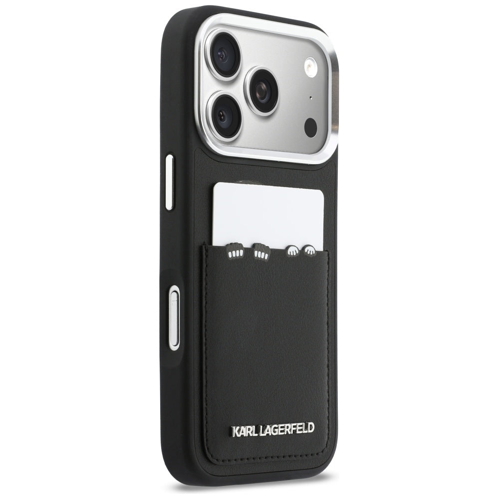 Capa para Apple iPhone 17 Pro Max, Karl Lagerfeld, Estampa Karl & Choupette com Bolso, Preta