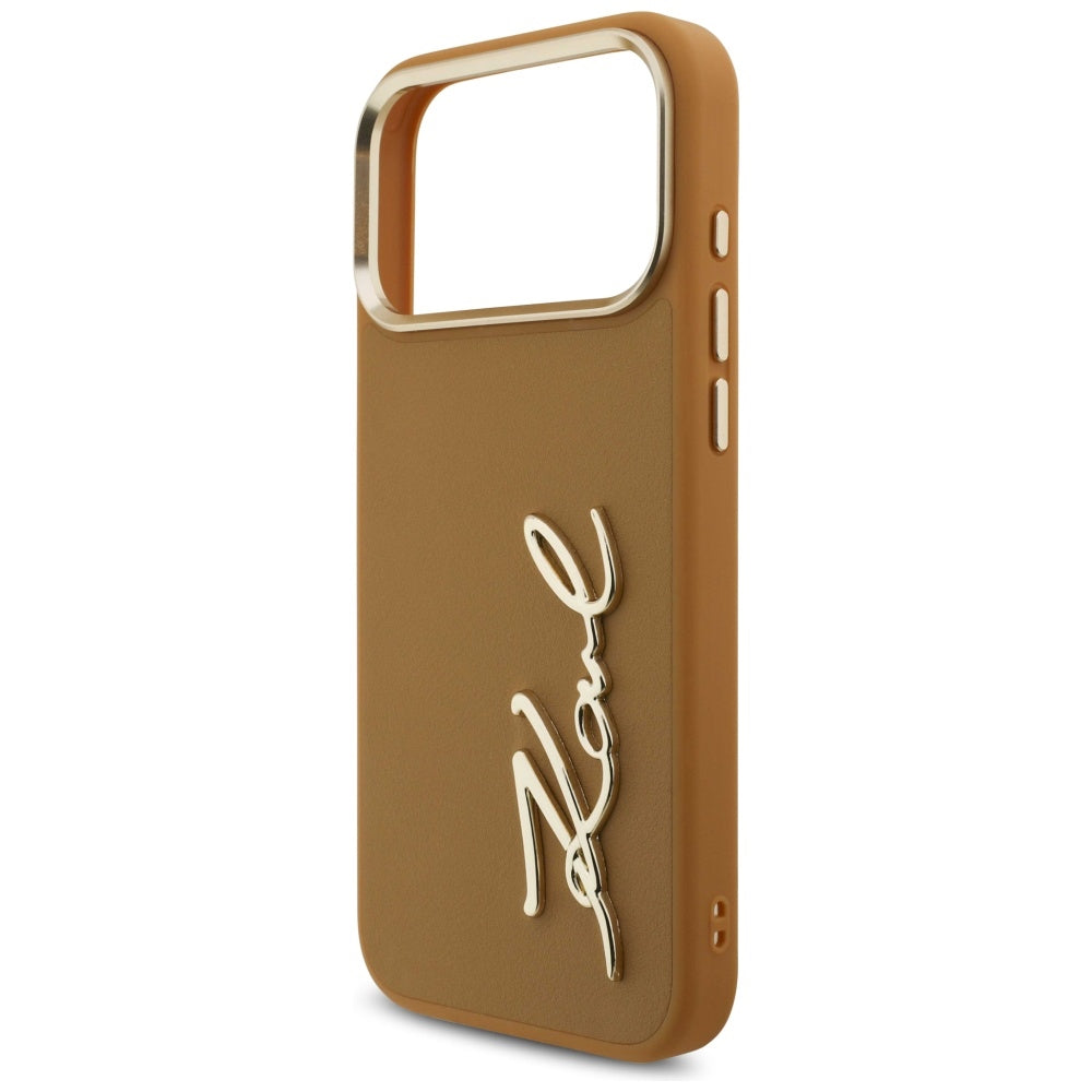 Capa para Apple iPhone 17 Pro Max, Karl Lagerfeld, Script Logo, Castanho