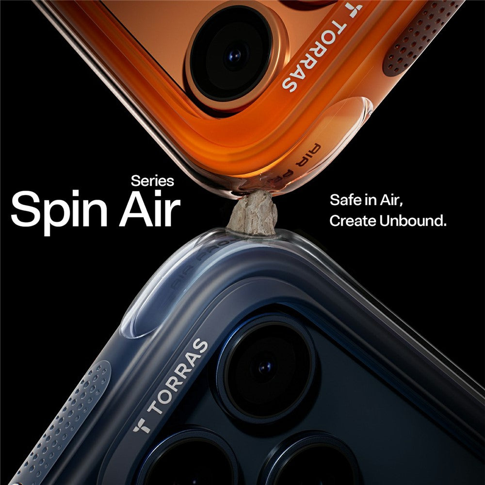 Capa MagSafe para Apple iPhone 17 Pro Max, Torras, Ostand Spin Air, Laranja