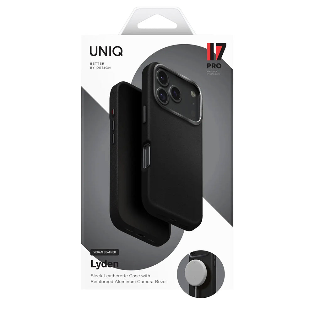 Capa para Apple iPhone 17 Pro, UNIQ, Lyden Leatherette, Cinza