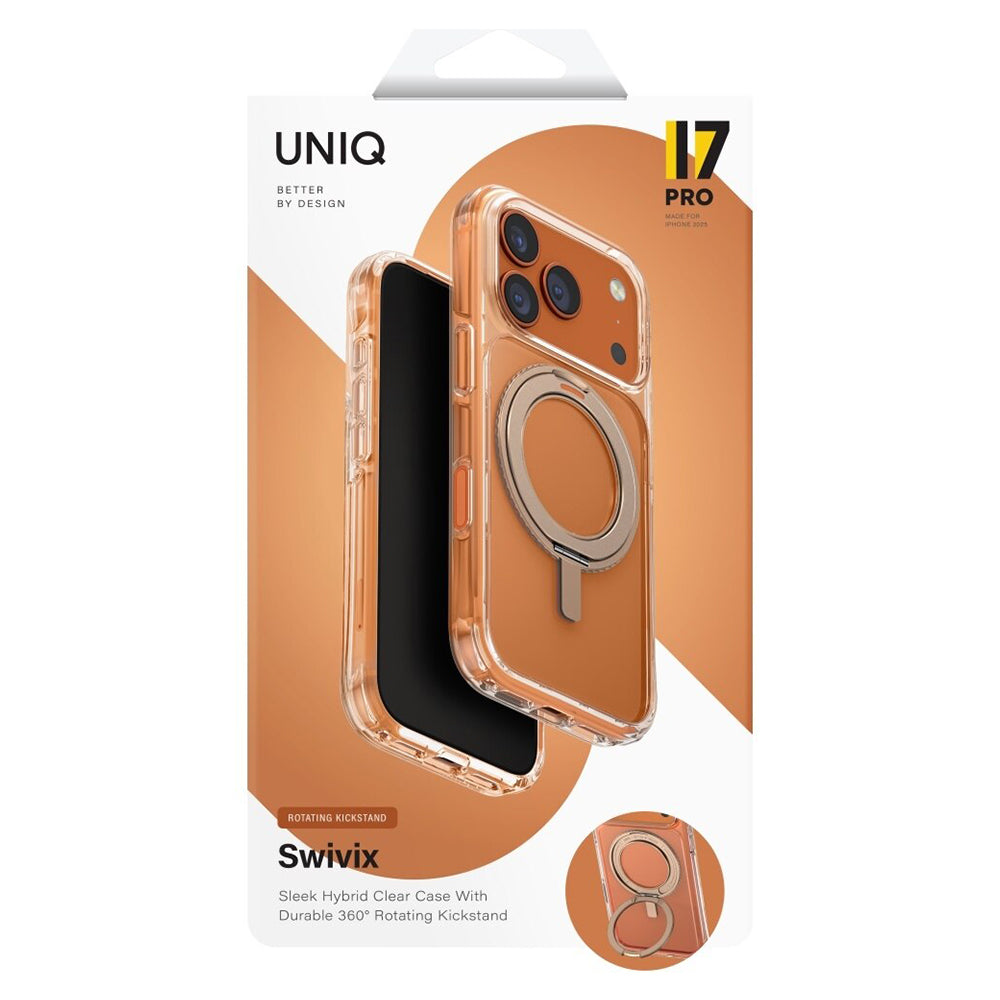 Capa para Apple iPhone 17 Pro, UNIQ, Swivix, Dourada