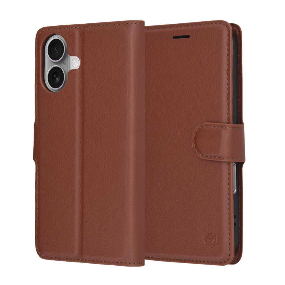 Capa para Apple iPhone 17, Techsuit, Leather Folio, Castanho