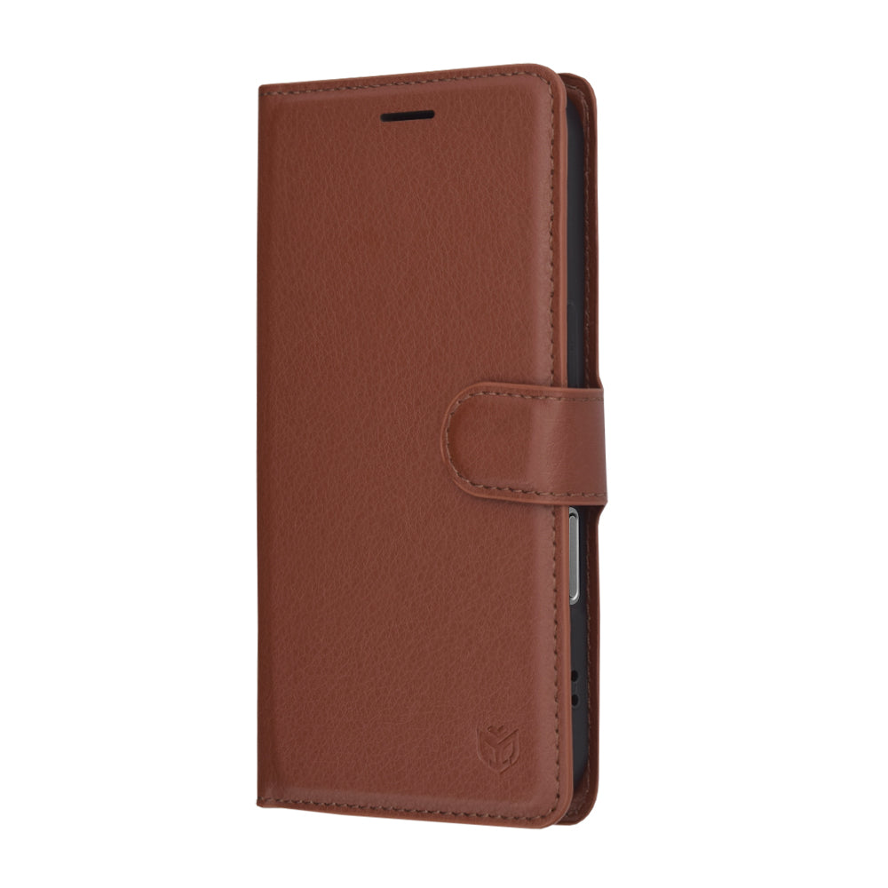 Capa para Apple iPhone 17, Techsuit, Leather Folio, Castanho