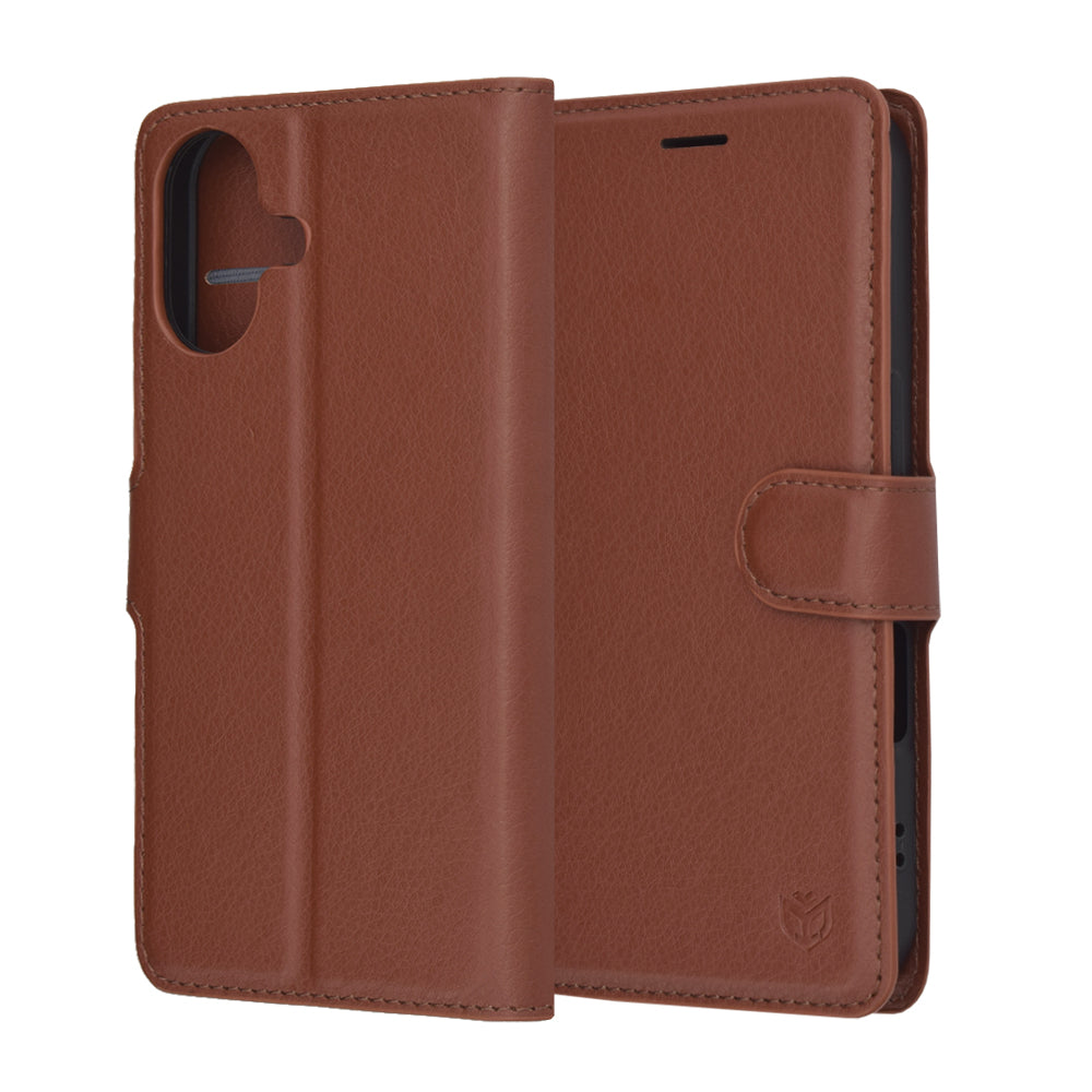 Capa para Apple iPhone 17, Techsuit, Leather Folio, Castanho