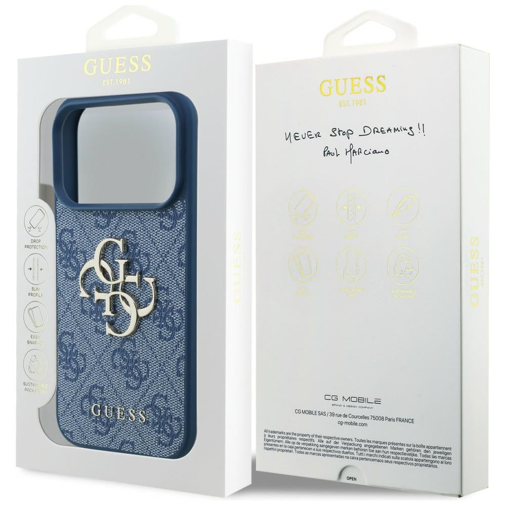 Capa para Apple iPhone 18 Pro / 17 Pro, Guess, 4G Big Logo, Azul