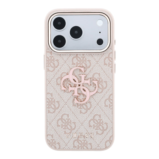 Capa para Apple iPhone 18 Pro / 17 Pro, Guess, 4G Big Resin Logo, Rosa