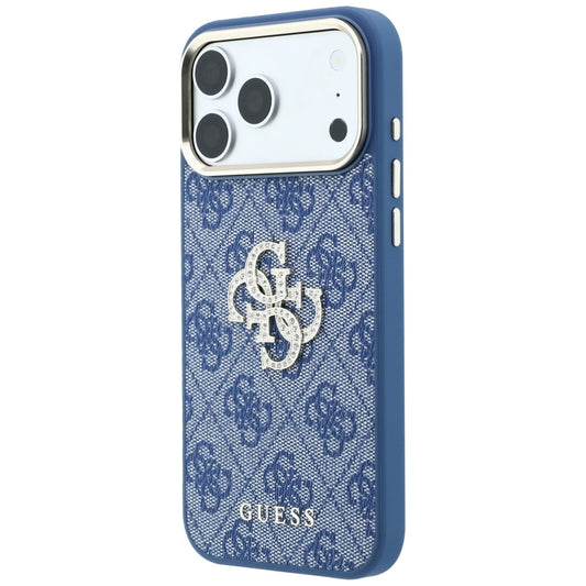 Case for Apple iPhone 18 Pro / 17 Pro, Guess, 4G Big Strass Logo, Blue