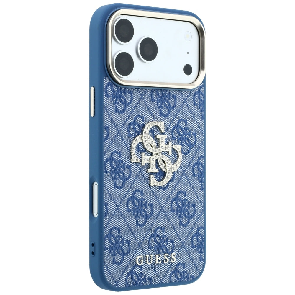 Capa para Apple iPhone 18 Pro / 17 Pro, Guess, 4G Big Strass Logo, Azul