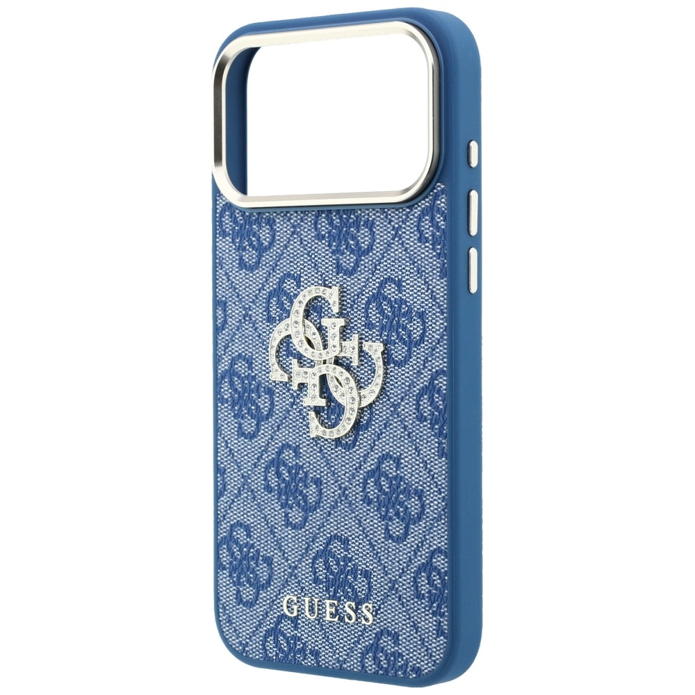 Capa para Apple iPhone 18 Pro / 17 Pro, Guess, 4G Big Strass Logo, Azul