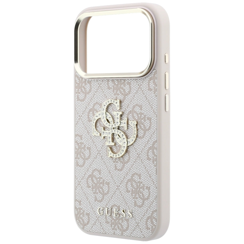 Capa para Apple iPhone 18 Pro / 17 Pro, Guess, 4G Big Strass Logo, Rosa