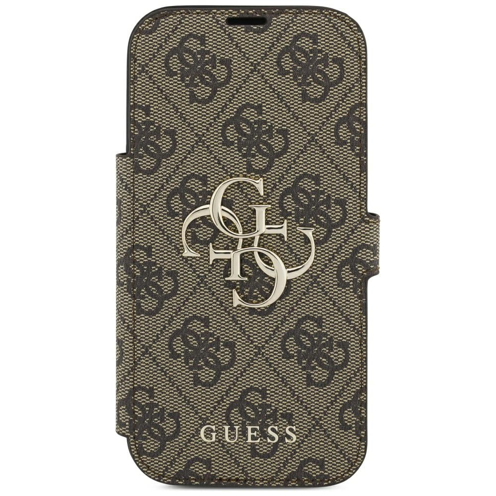Capa para Apple iPhone 18 Pro / 17 Pro, Guess, Logótipo Metálico 4G, Castanha