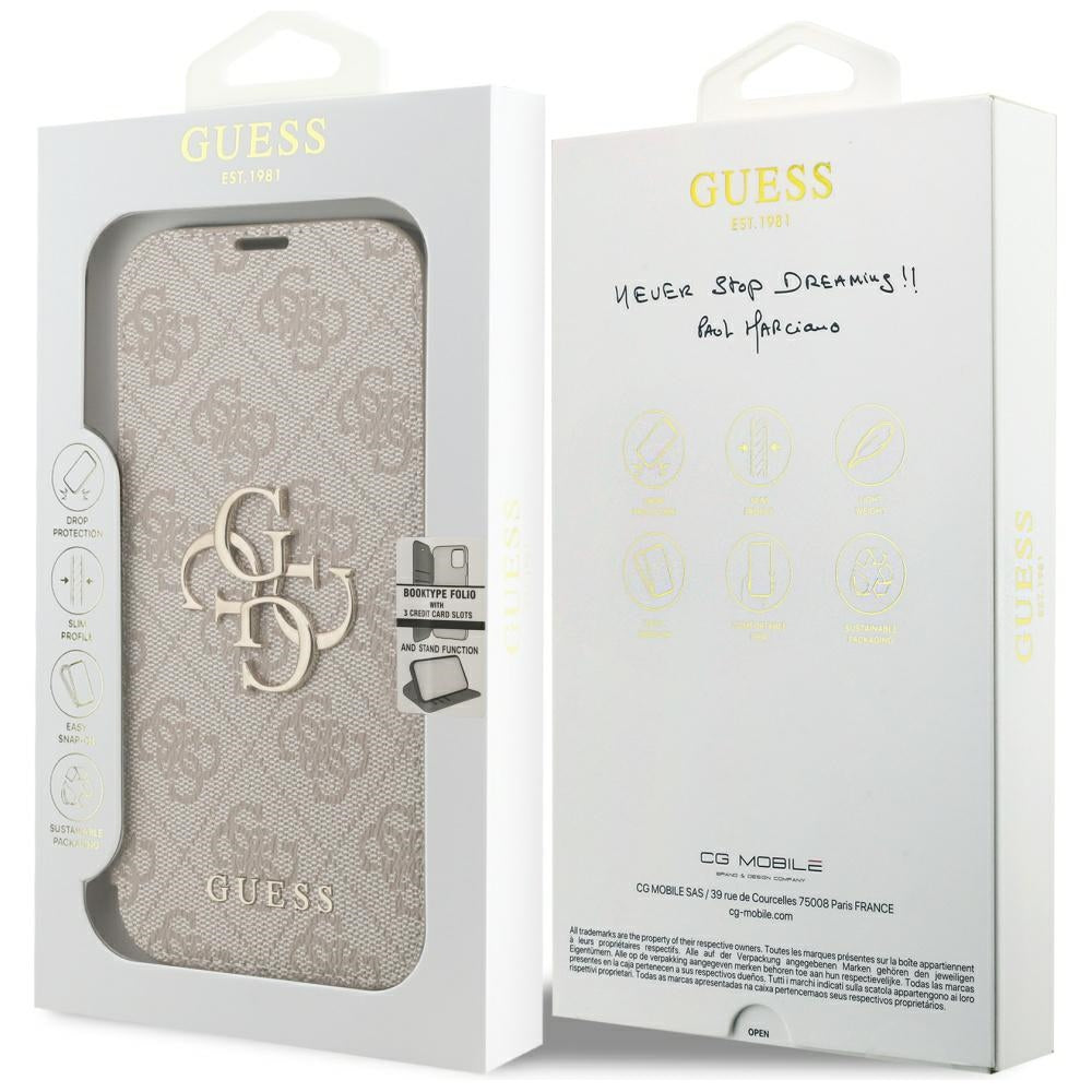 Capa para Apple iPhone 18 Pro / 17 Pro, Guess, 4G Metal Logo, Rosa