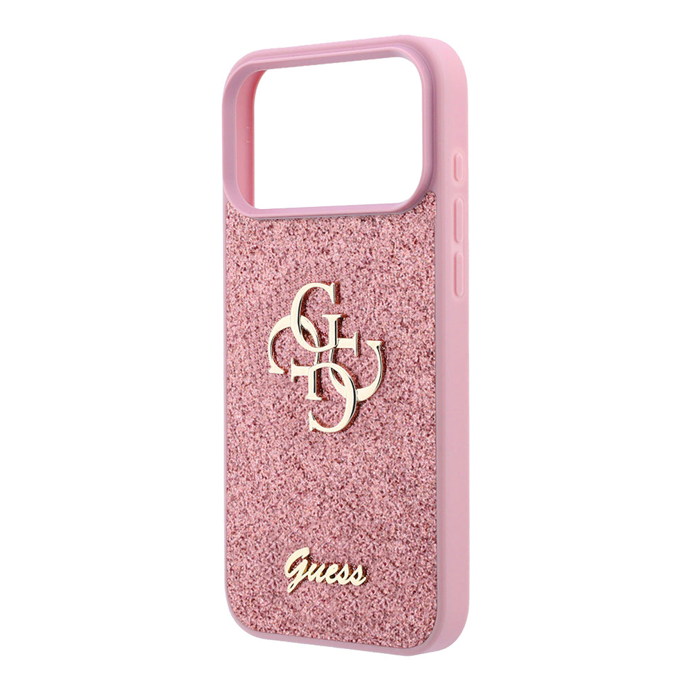 Capa para Apple iPhone 18 Pro / 17 Pro, Guess, Fixed Glitter Big 4G, Rosa