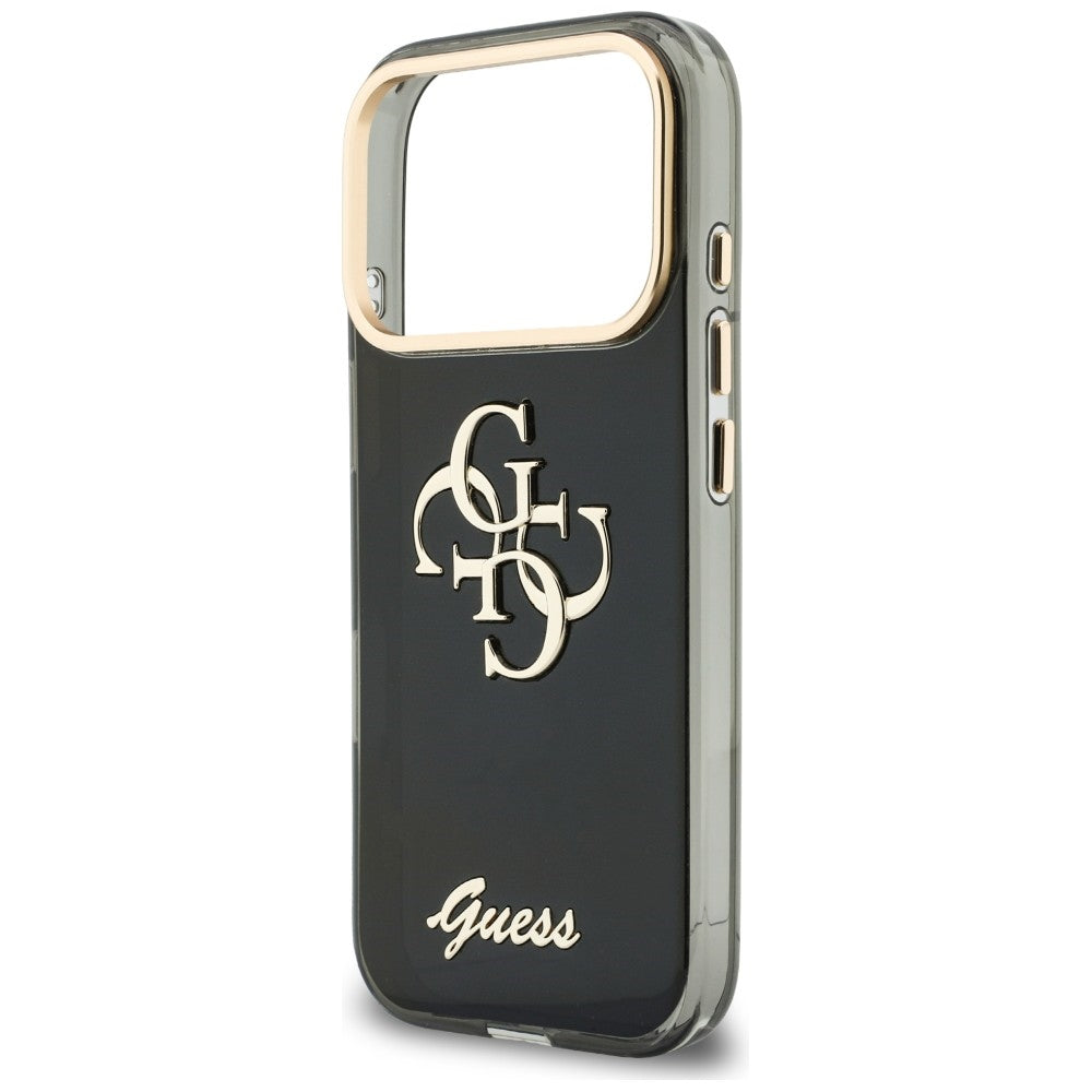 Capa para Apple iPhone 18 Pro / 17 Pro, Guess, IML 4G Metal Script, Preta