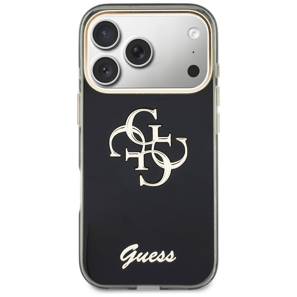 Capa para Apple iPhone 18 Pro / 17 Pro, Guess, IML 4G Metal Script, Preta