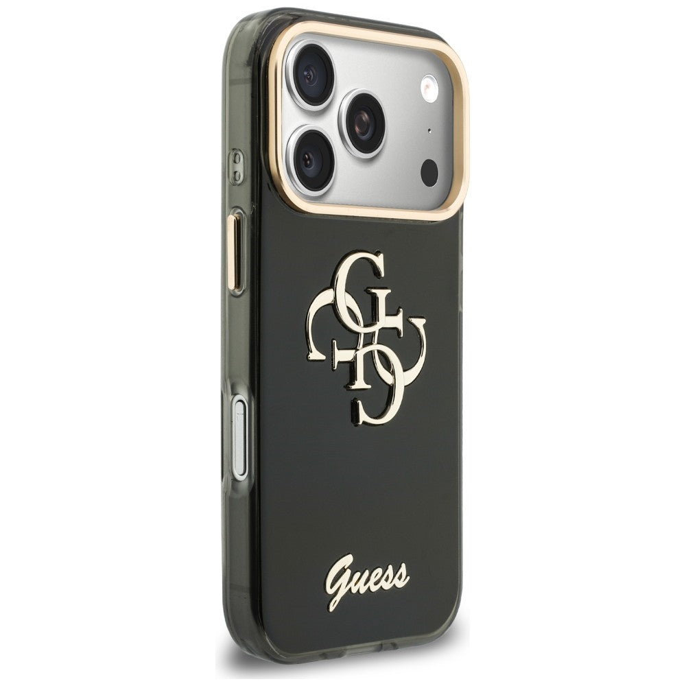Capa para Apple iPhone 18 Pro / 17 Pro, Guess, IML 4G Metal Script, Preta