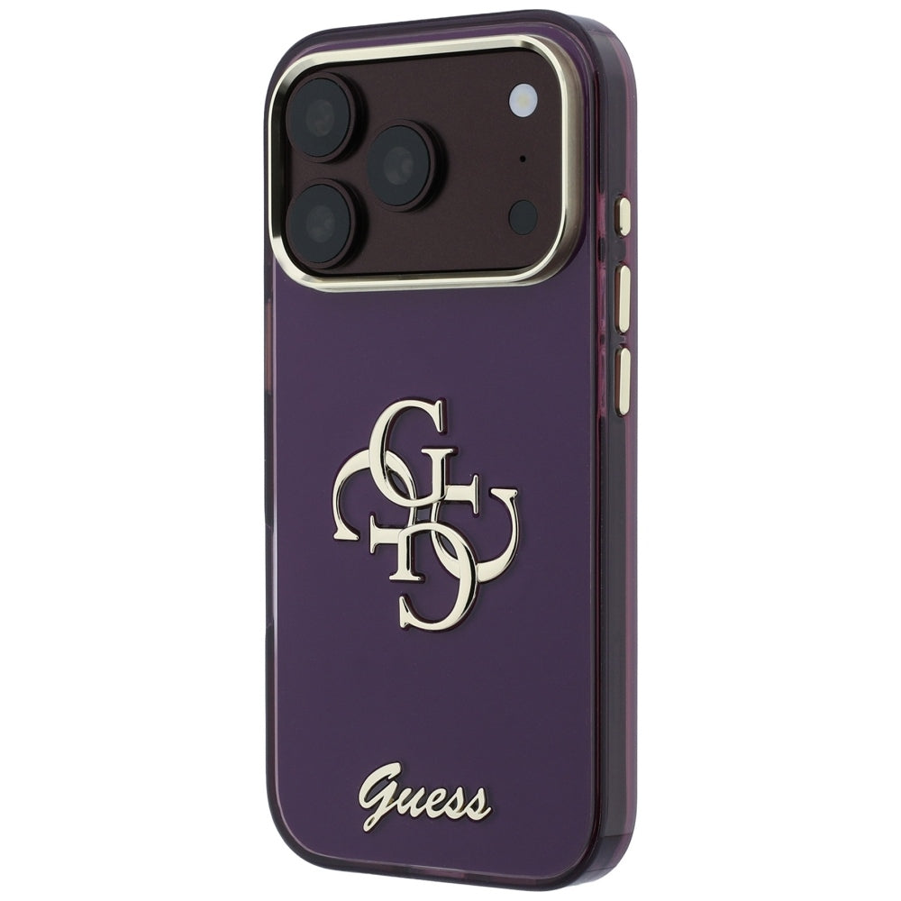 Capa para Apple iPhone 18 Pro / 17 Pro, Guess, IML 4G Metal Script, Vinho