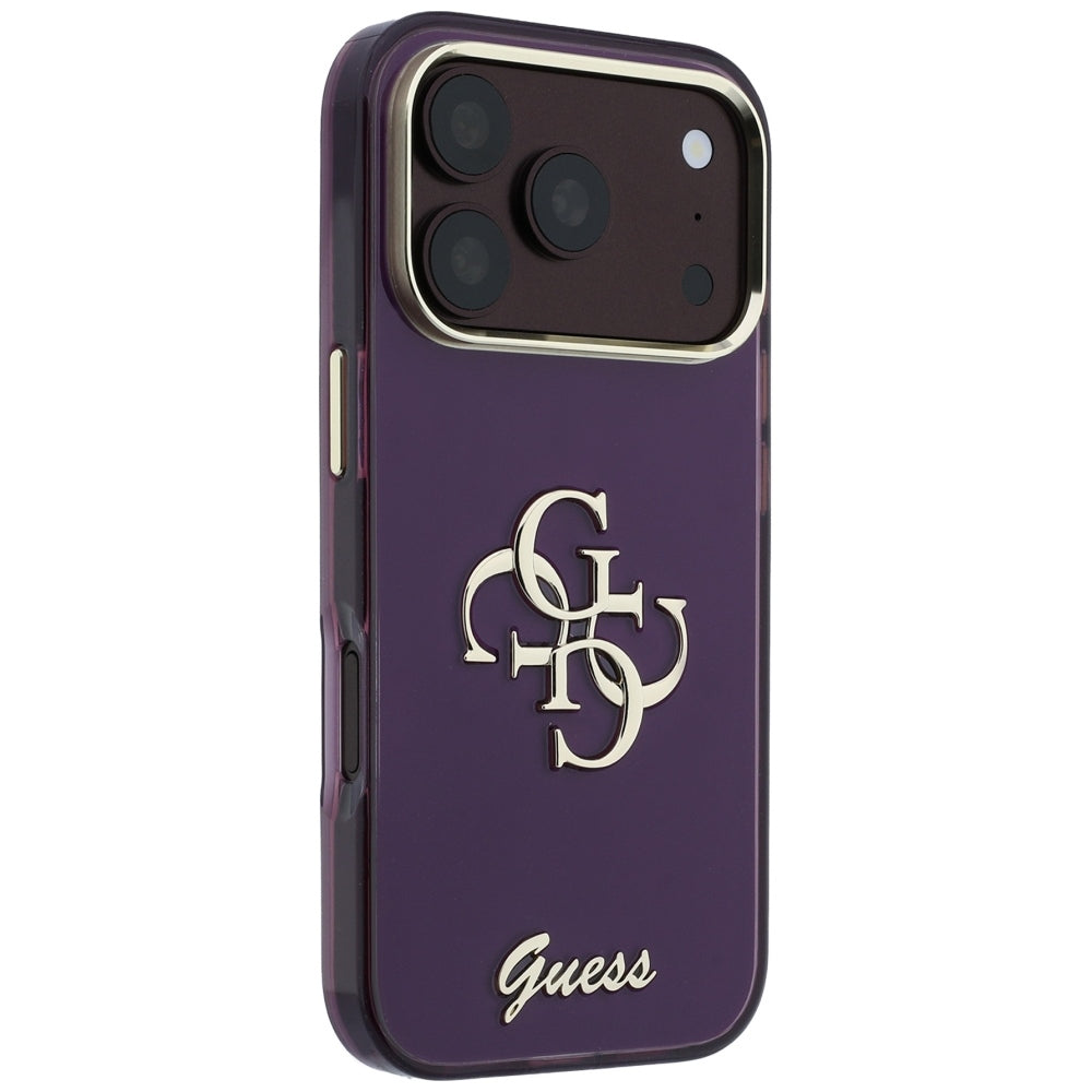 Capa para Apple iPhone 18 Pro / 17 Pro, Guess, IML 4G Metal Script, Vinho