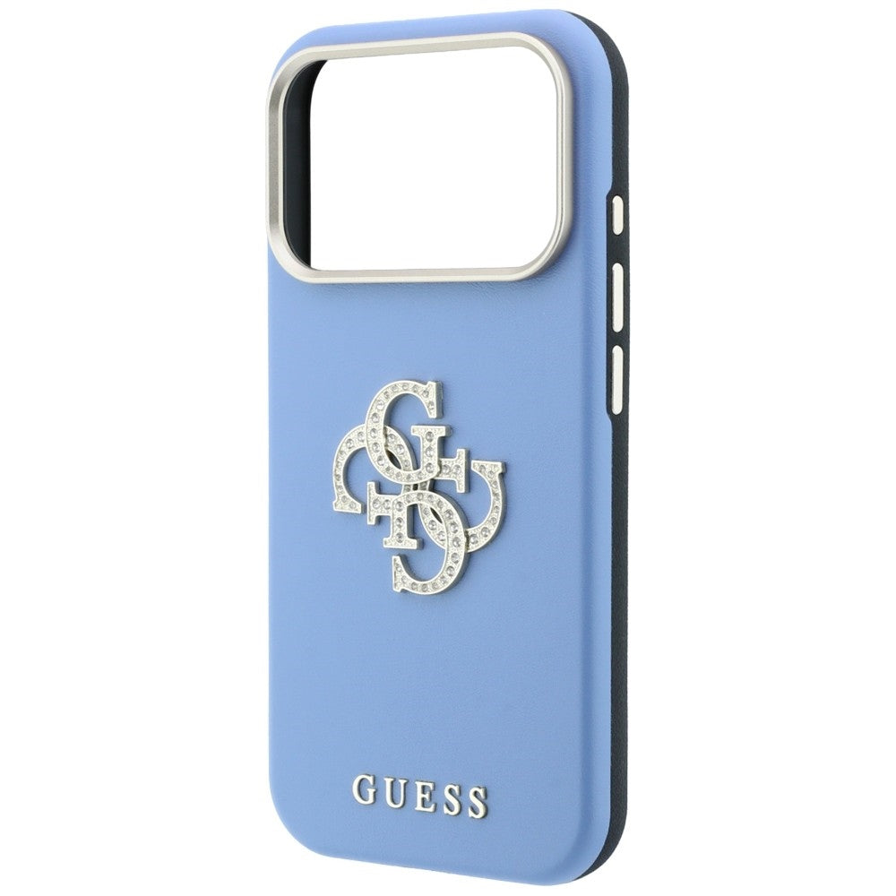 Capa para Apple iPhone 18 Pro / 17 Pro, Guess, Smooth Big Strass Logo, Azul