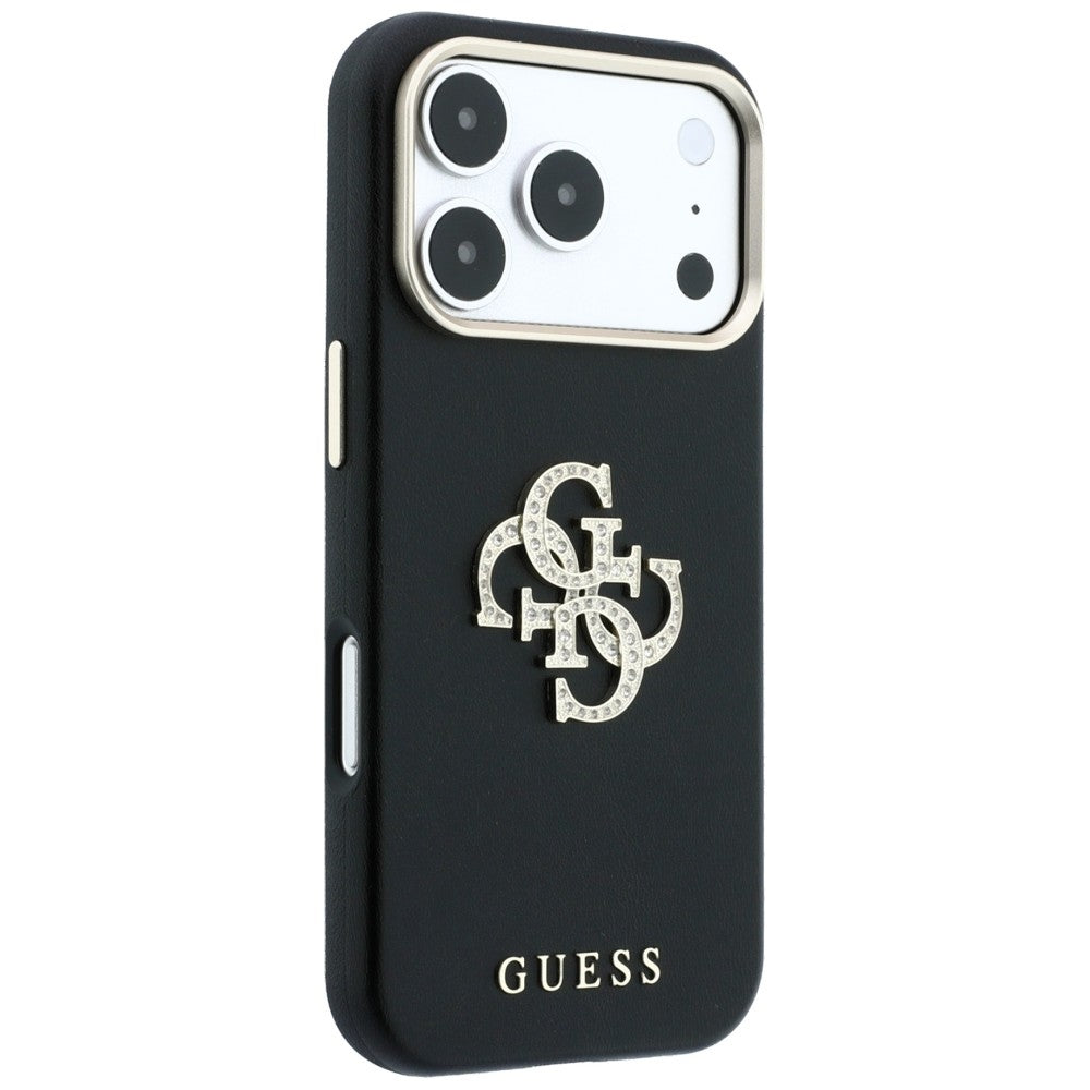 Capa para Apple iPhone 18 Pro / 17 Pro, Guess, Smooth Big Strass Logo, Preta