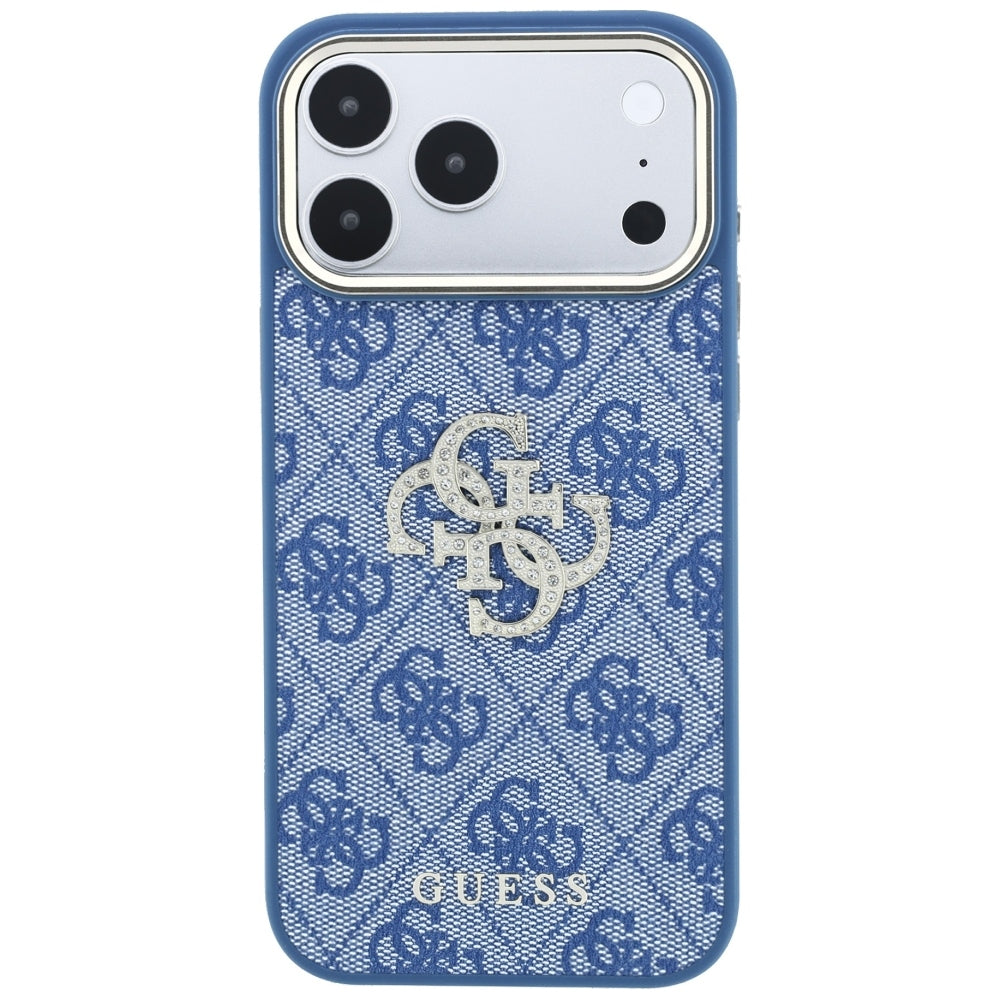Capa para Apple iPhone 18 Pro Max / 17 Pro Max, Guess, 4G Big Strass Logo, Azul