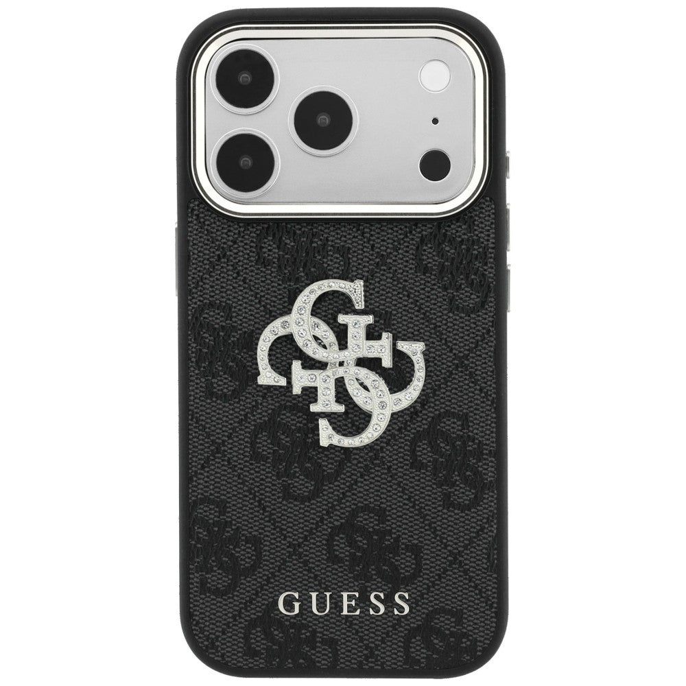Capa para Apple iPhone 18 Pro Max / 17 Pro Max, Guess, 4G Big Strass Logo, Preta