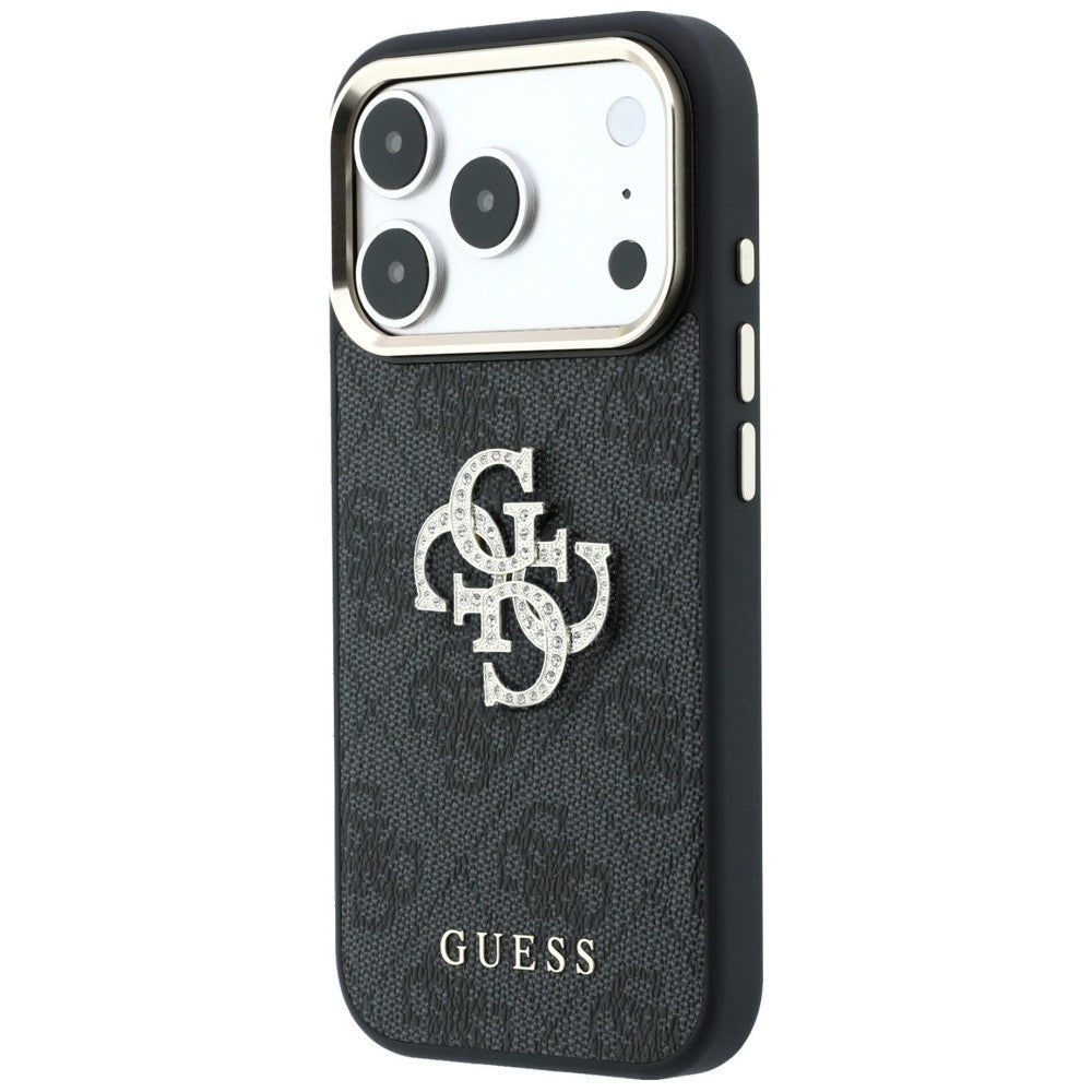 Capa para Apple iPhone 18 Pro Max / 17 Pro Max, Guess, 4G Big Strass Logo, Preta